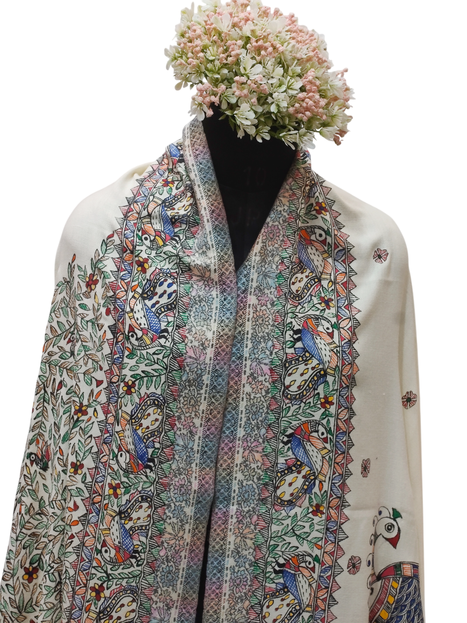 Handpainted Madhubani Pashmina Shawl – A Timeless Masterpiece